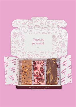 <p>Indulge in this decadent Valentine&rsquo;s Brownie Box, the perfect gift to sweeten your celebrations.&nbsp; </p><p>Flavours include:<br />Raspberry Brownie - Our classic gooey brownie with perfectly sharp whole raspberries and a raspberry creme rippled throughout.&nbsp;&nbsp;<br />Billionaire&rsquo;s Shortbread - handmade all-butter shortbread, topped with a thick layer of fudgy salted caramel, Belgian Milk chocolate and fudge pieces.<br />Champagne Brownie - Gooey and decadent, this brownie topped with a dark chocolate Champagne truffle ganache is an extra special treat.</p><p>Raspberry Creme Brownie:<br /><br />Caster sugar, Chocolate (Cocoa mass, Sugar, Cocoa butter, whole MILK powder, emulsifier SOY Lecithin, Natural Vanilla flavouring), White Chocolate (Sugar, Cocoa butter, whole MILK powder, emulsifier SOY Lecithin, Natural Vanilla flavouring), Butter (MILK), free-range EGG, gluten-free flour blend (pea, rice, potato, tapioca, maize, buckwheat), cocoa powder, salt, xanthan gum, raspberries, raspberry powder, raspberry creme (Glucose Syrup, Sugar, Water, Palm Oil, Modified Maize Starch (E1442), Raspberry Juice Concentrate, Elderberry Extract, Flavouring, Hibiscus concentrate, Citric Acid (E330), Calcium chloride (E509), Trisodium citrate (E331(iii)), Titanium dioxide (E171), Polysorbate 80 (E433), Gellan gum (E418), Sodium Alginate (E401), Potassium Sorbate (E202))<br /><br />Billionaire&rsquo;s Shortbread:<br /><br />Shortbread (gluten-free flour blend (pea, rice, potato, tapioca, maize, buckwheat), butter (MILK), sugar, salt, xanthan gum, natural bourbon vanilla flavouring with other flavourings), Caramel (Sugar, Glucose Syrup, Sweetened Condensed Milk (MILK, Sugar, Lactose (MILK)), Water, Unsalted Butter (MILK), Golden Syrup (Partially inverted refiners syrup), Palm Oil, Salt, Emulsifiers (E322 Lecithin (Sunflower, Rapeseed, SOYA), E491 Sorbitan Monostearate), Natural Flavouring(Chocolate (Sugar, Cocoa butter, whole MILK powder, emulsifier SOY Lecithin, Natural Vanilla flavouring), chocolate flakes (sugar, cocoa mass, cocoa butter, emulsifier SOY lecithin, flavour), fudge (Sugar, glucose syrup, full cream sweetened condensed MILK, butter (From MILK), emulsifier: sunflower lecithin.), fudge pieces (Sugar, glucose syrup, full cream sweetened condensed MILK, butter (From MILK), emulsifier: sunflower lecithin.)<br /><br />Champagne Brownie:<br /><br />Caster sugar, Chocolate (Cocoa mass, Sugar, Cocoa butter, whole MILK powder, emulsifier SOY Lecithin, Natural Vanilla flavouring), White Chocolate (Sugar, Cocoa butter, whole MILK powder, emulsifier SOY Lecithin, Natural Vanilla flavouring), Butter (MILK), free-range EGG, gluten-free flour blend (pea, rice, potato, tapioca, maize, buckwheat), cocoa powder, salt, xanthan gum, champagne flavouring(Glucose syrup, marc de champagne, invert sugar syrup, starch, natural flavouring), edible gold paint (Ethanol; glazing agent: shellac E904; colour carrier: potassium aluminium silicate E555; colours: iron oxide E172, titanium dioxide E171), evaporated milk (Evaporated milk with added vitamin D.milk fat,&nbsp; milk solids non-fat.)<br /><br />For allergens please see above. Made in a bakery that handles NUTS &amp; PEANUTS therefore contains traces.&nbsp;<br /><br />Not suitable for vegetarians (due to the edible gold paint)</p><p>&nbsp;</p>